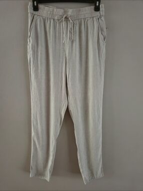 J McLaughlin Marion Linen Blend Pants Light Beige Womens L